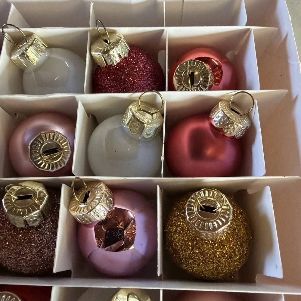 Target Wondershop Handcrafted Miniature Christmas Ornament Set 16 Pinks White